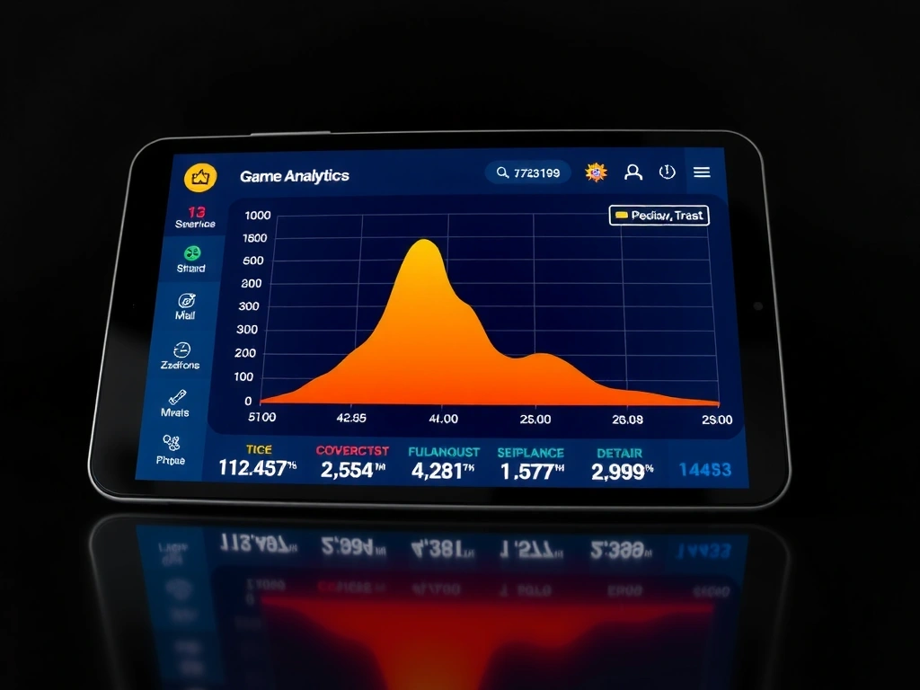 Analytics dashboard showing player retention curve